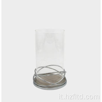 Porta di candele affidabile in vetro con tubo di vetro